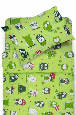Voodipesu lastele FRIENDLY OWLS 10-0451-GREEN