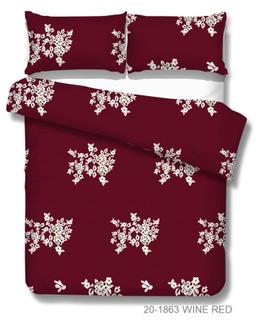 Polycotton bedding set FLOWERS 20-1863-WINE RED