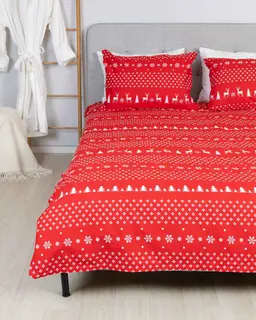 Flanellist voodipesu BIANCA 10-0544-RED