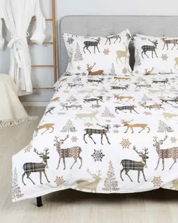 Flannel bedding set BO 40-1496-BROWN