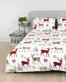 Фланелевое постельное бельё BO 40-1496-GREY RED