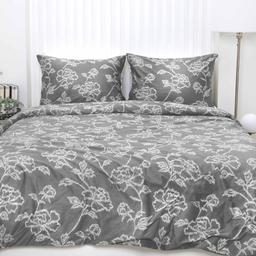 PREMIUM mako-satiinist voodipesu CLOVER 20-1830-DARK GREY