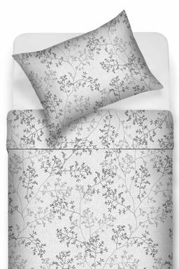 Polycotton bedding set FLOWERS 20-1722-LIGHT GREY
