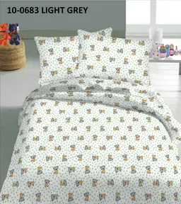 Children bedding set BEAR WITH DOTS 10-0683-LIGHT GREY