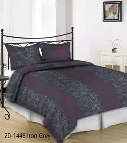 Sateen bedding set ACANTHA 20-1446-IRON GREY