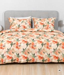 Satiinist voodipesu AUBRIE 20-1939-ORANGE