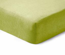 Frotee voodilina kummiga TERRYBTL-LEAF GREEN