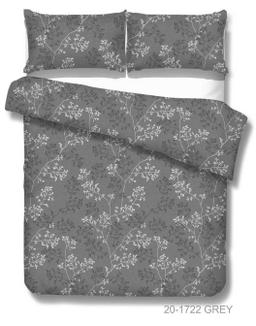 Polycotton bedding set FLOWERS 20-1722-GREY