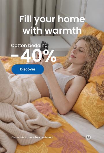 40% off for cotton bedding/ desktop