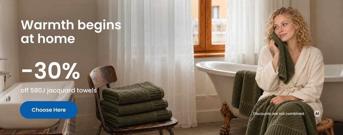 30% off 580J jacquard towels/desktop