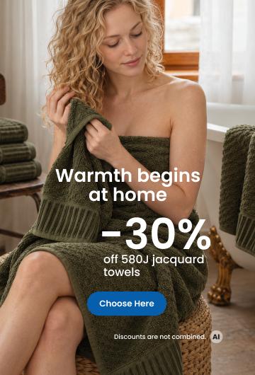 30% off 580J jacquard towels/mobile