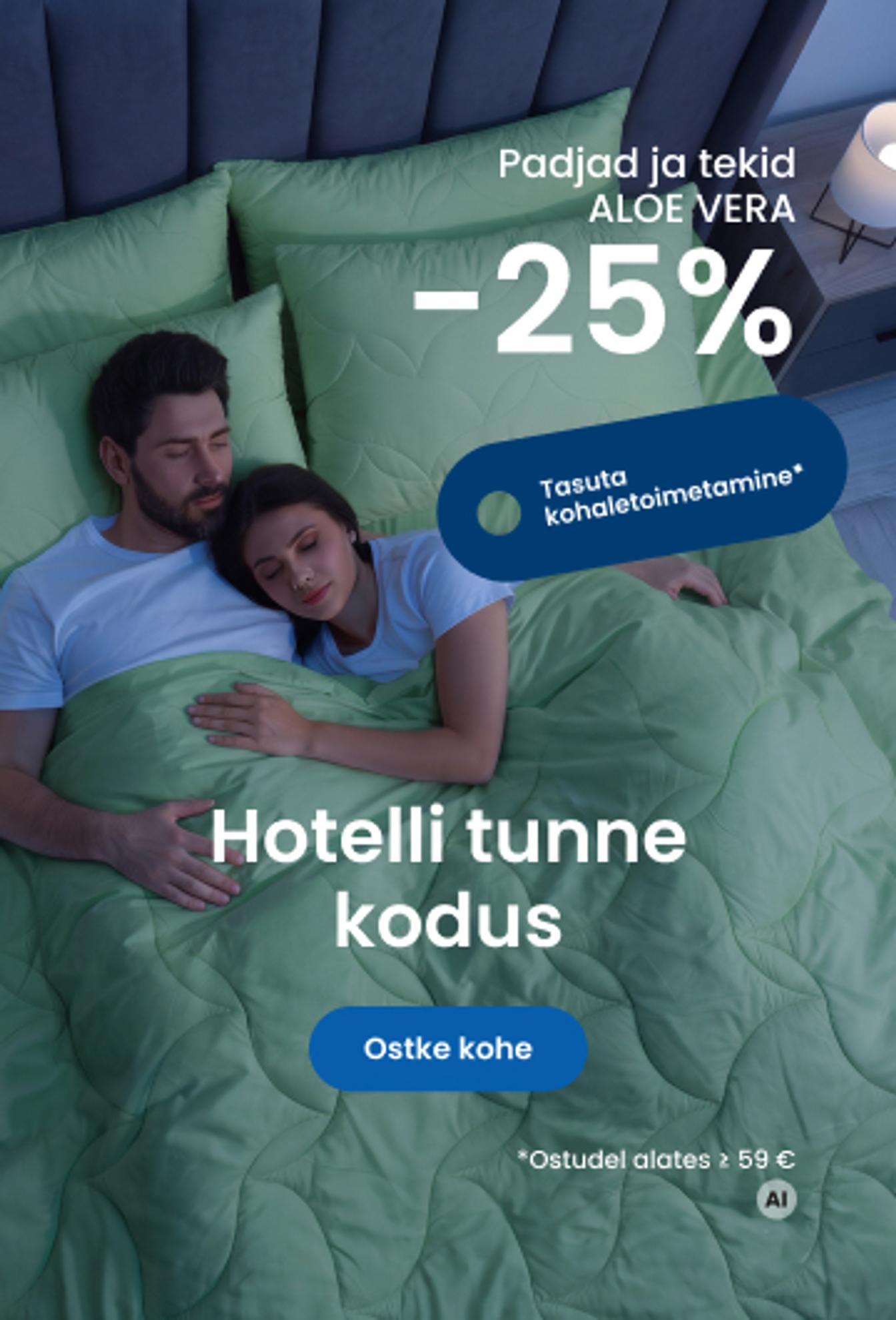 Padjad ja tekid ALOE VERA -25%/mobile