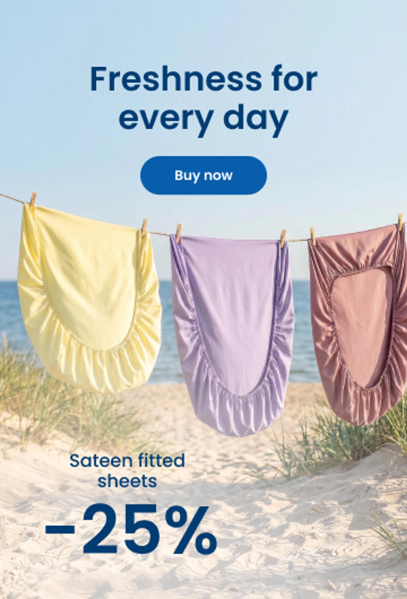 Sateen fitted sheets -20% discount/ mobile