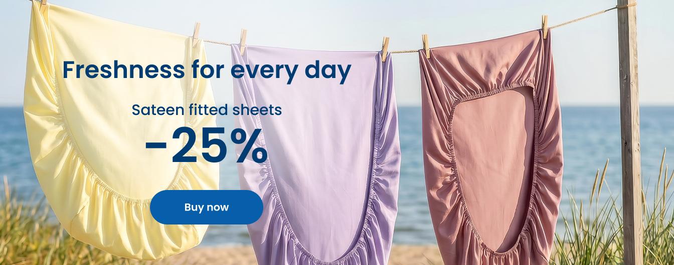Sateen fitted sheets -20% discount / desktop