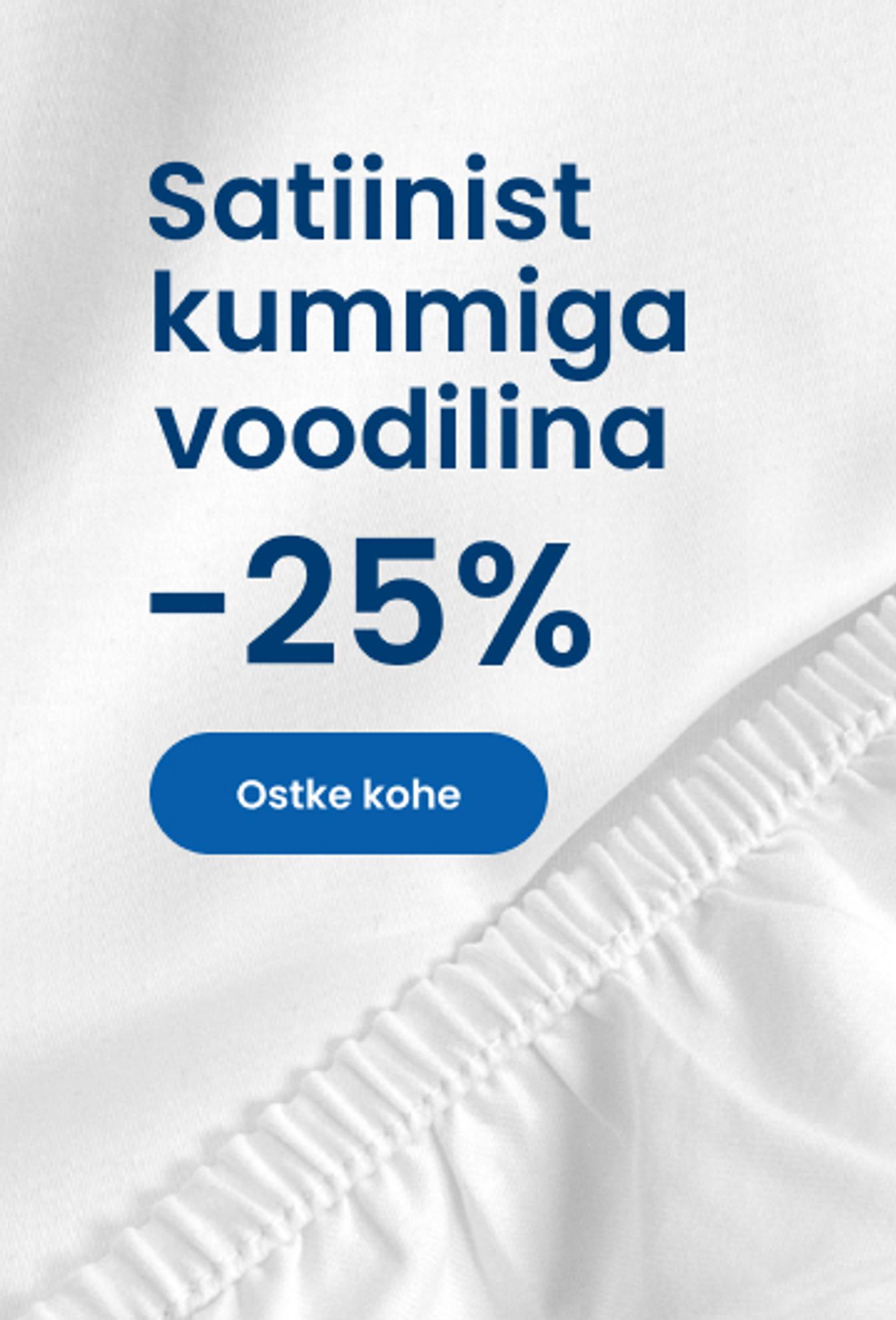 Satiinist kummiga voodilina -25% allahindlus/mobile