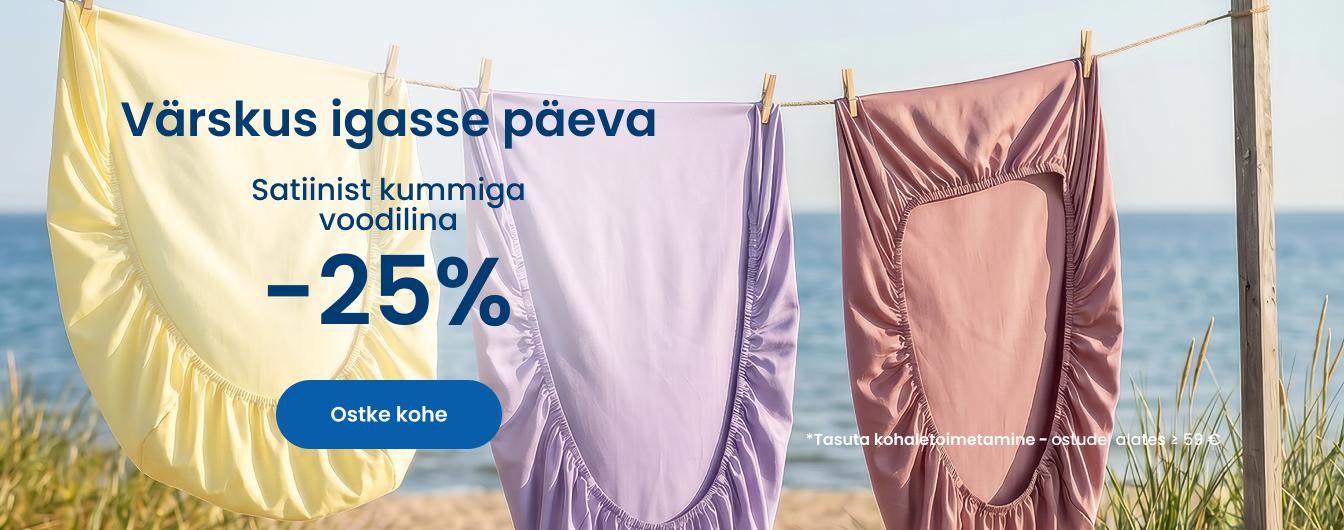 Satiinist kummiga voodilina -25% allahindlus/desktop