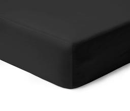 Сатиновая простынь на резинке 00-0055-BLACK