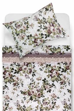 Polycotton bedding set FLOWERS 20-1495-BROWN