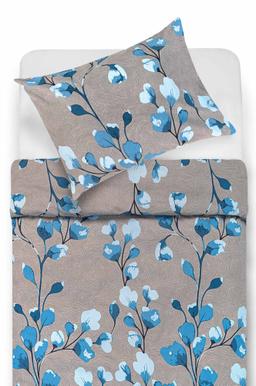 Polycotton bedding set FLOWERS 20-1897-GREY